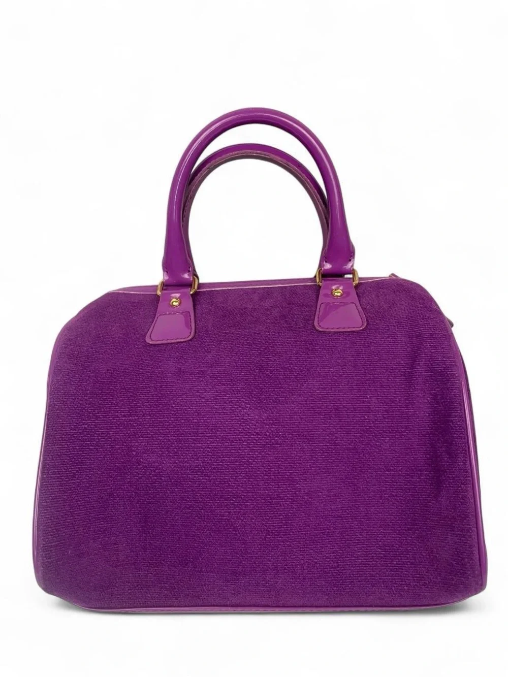 Victoria's Secret Purple Embroidered 'Love' Satchel with Heart Charm